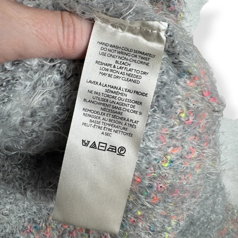 Free People Stardust Sweater Size Medium Confetti Speckled Chunky Knit Fuzzy Top